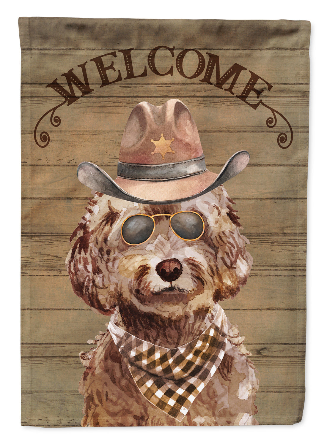 Brown Cockapoo Country Dog Flag Canvas House Size CK6295CHF