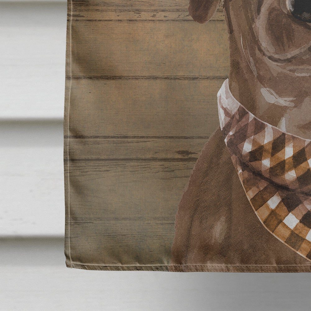 Chocolate Labrador Retriever Country Dog Flag Canvas House Size CK6297CHF  the-store.com.