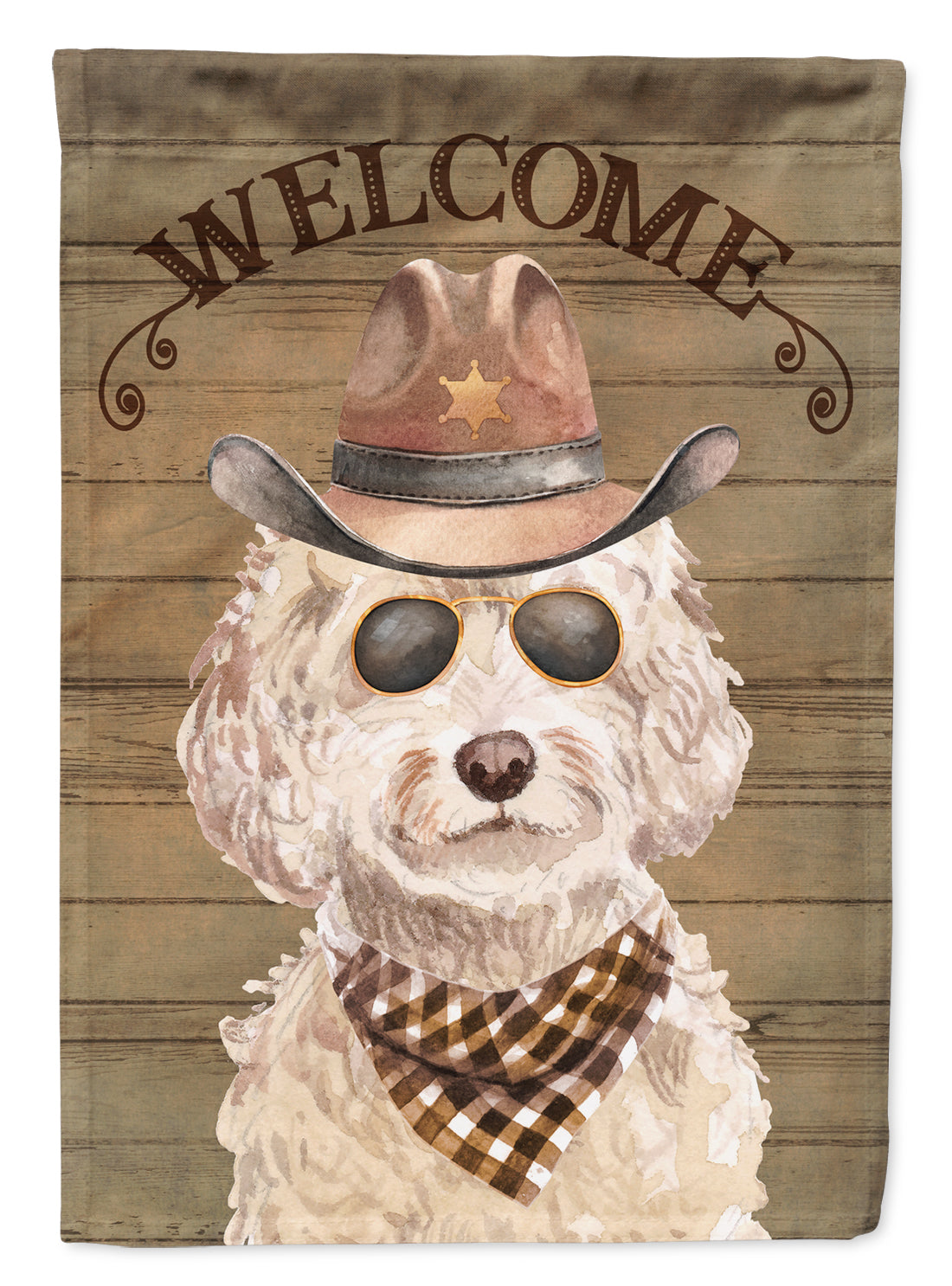 Champagne Cockapoo Country Dog Flag Canvas House Size CK6304CHF  the-store.com.