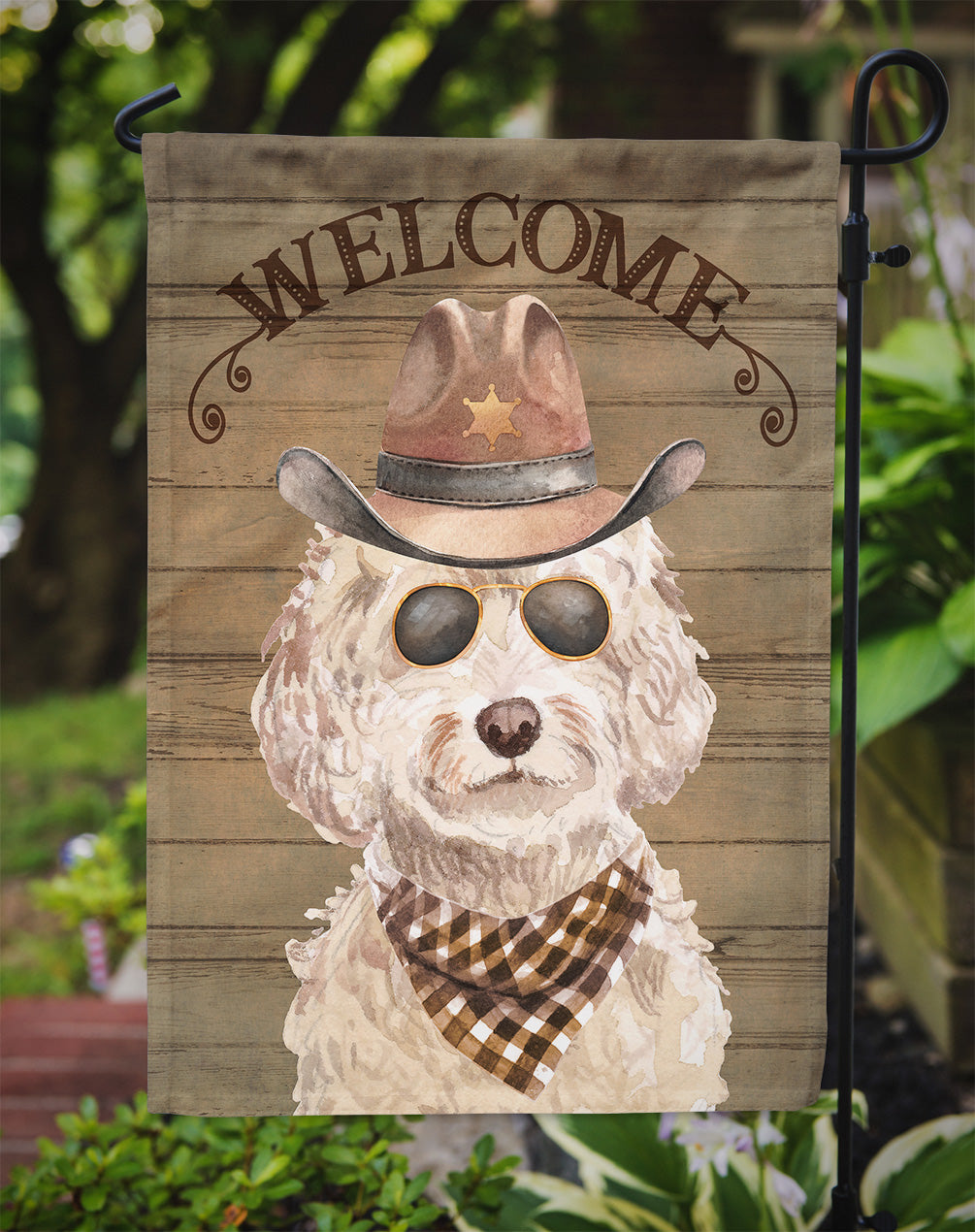 Champagne Cockapoo Country Dog Flag Garden Size CK6304GF  the-store.com.