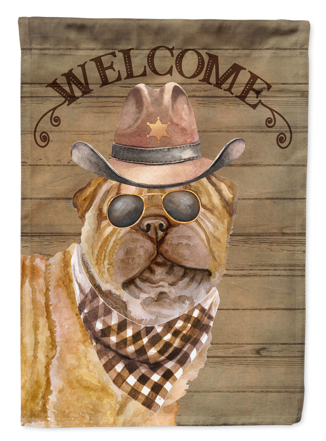 Shar Pei Country Dog Flag Canvas House Size CK6358CHF  the-store.com.