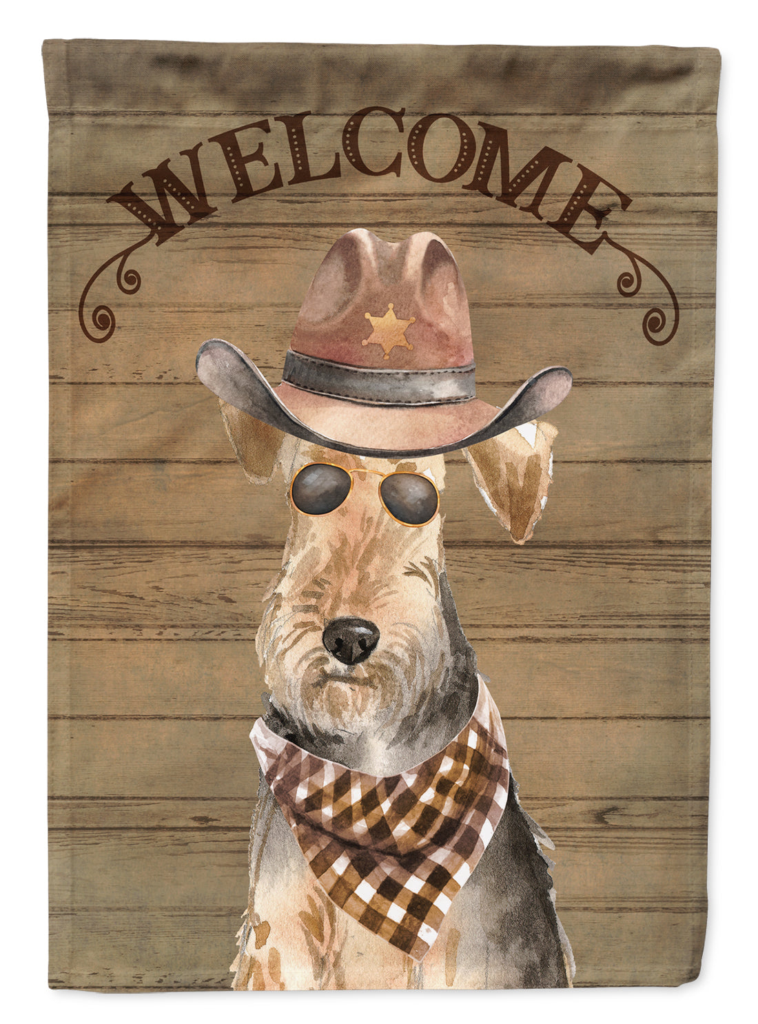 Welsh Terrier Country Dog Flag Canvas House Size CK6373CHF  the-store.com.