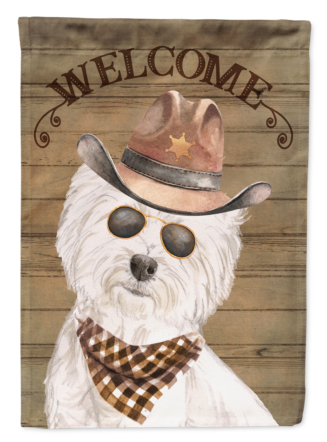 West Highland White Terrier Country Dog Flag Canvas House Size CK6375CHF  the-store.com.