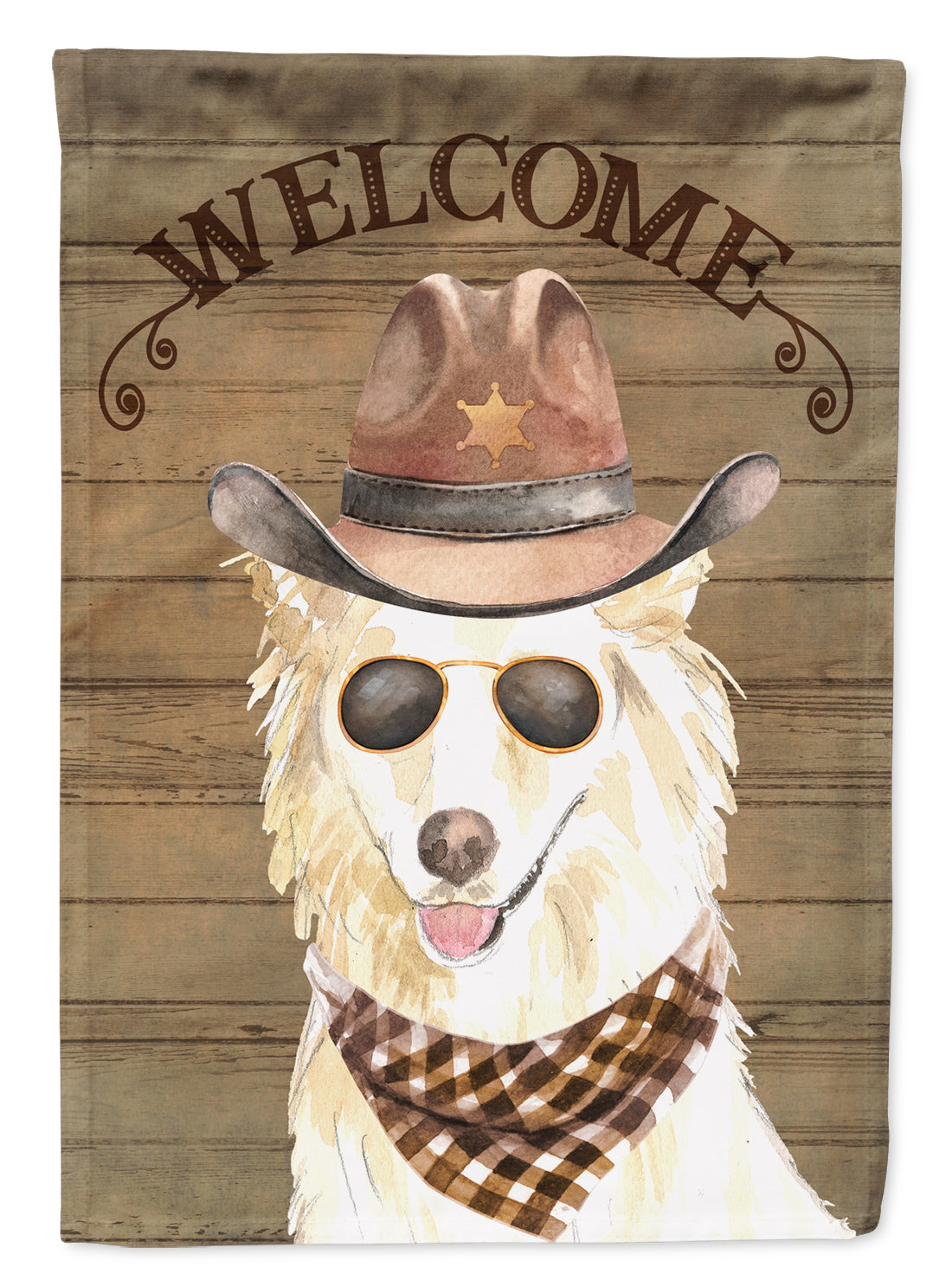 White Collie Country Dog Flag Canvas House Size CK6377CHF