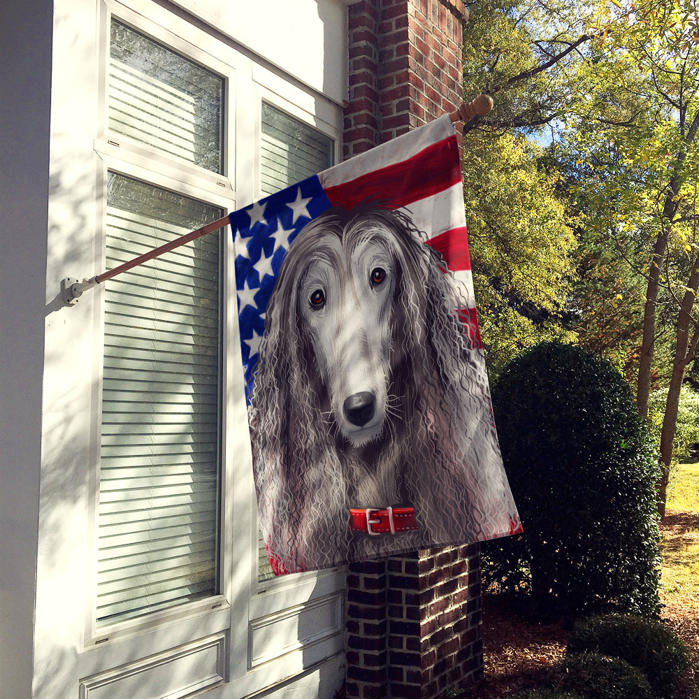 Afghan Hound American Flag Flag Canvas House Size CK6383CHF  the-store.com.