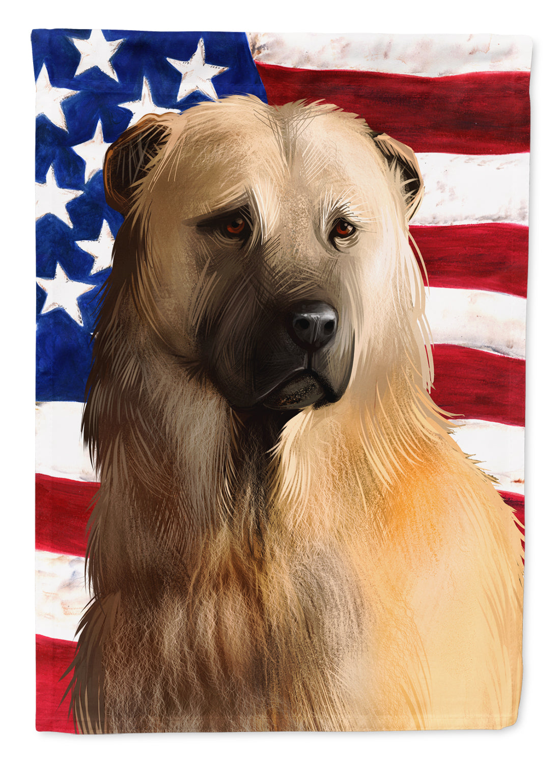 Afghan Shepherd American Flag Flag Canvas House Size CK6384CHF  the-store.com.