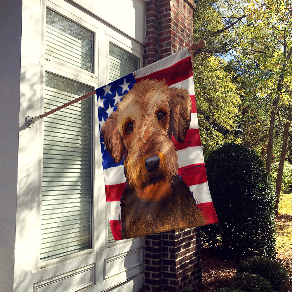 Airedale Terrier American Flag Flag Canvas House Size CK6385CHF