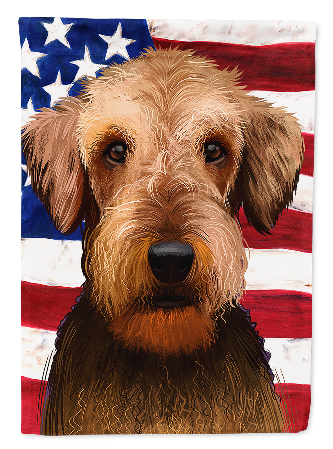 Airedale Terrier American Flag Flag Canvas House Size CK6385CHF  the-store.com.