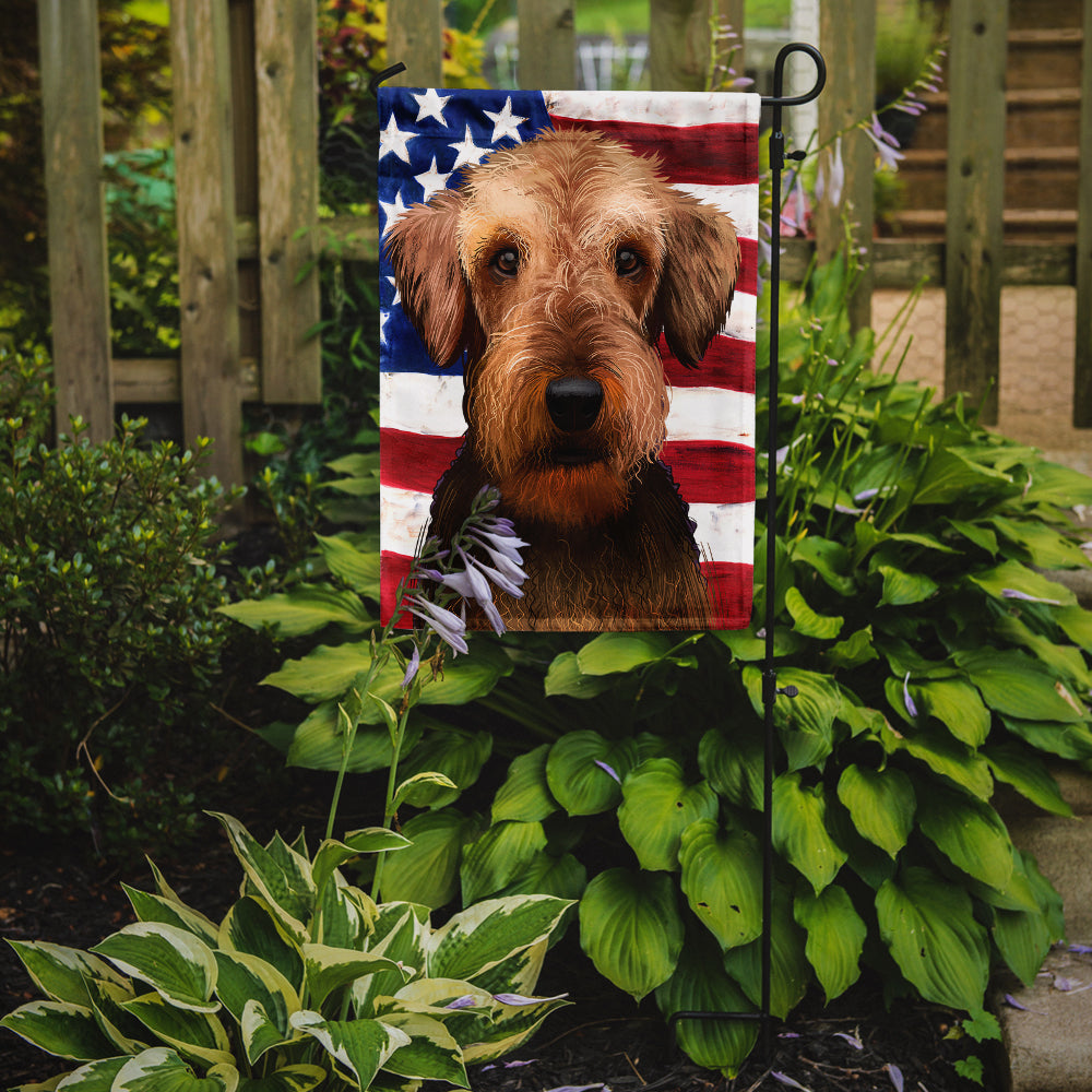 Airedale Terrier American Flag Flag Garden Size CK6385GF  the-store.com.