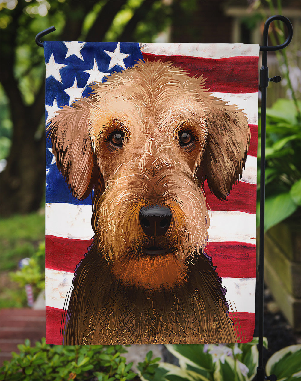 Airedale Terrier American Flag Flag Garden Size CK6385GF