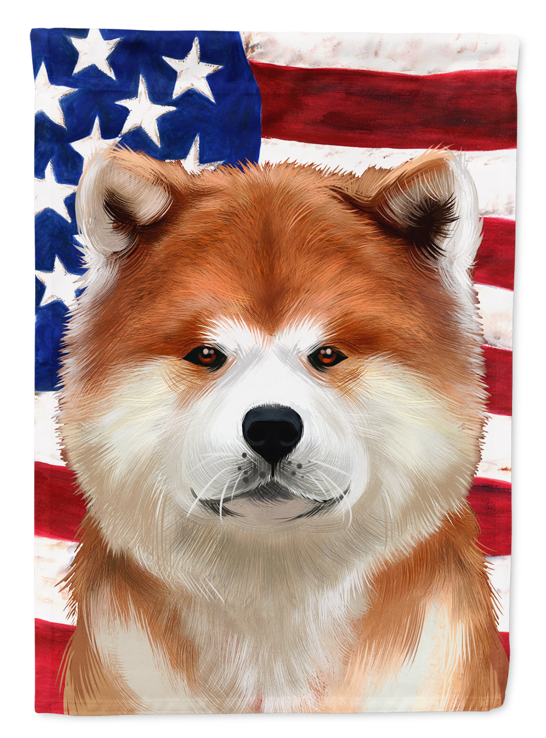 Akita American Flag Flag Canvas House Size CK6387CHF  the-store.com.
