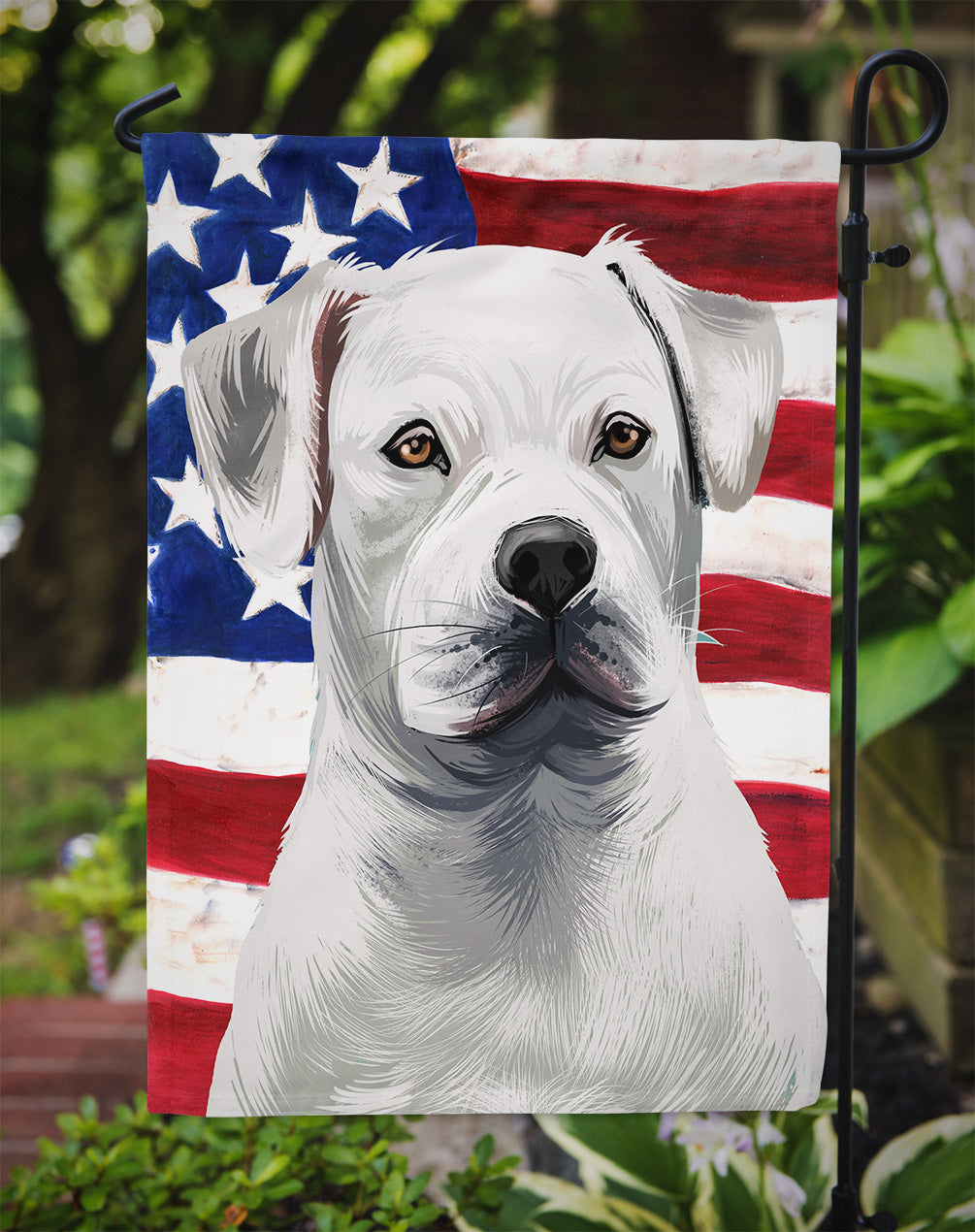 American Bulldog American Flag Flag Garden Size CK6395GF