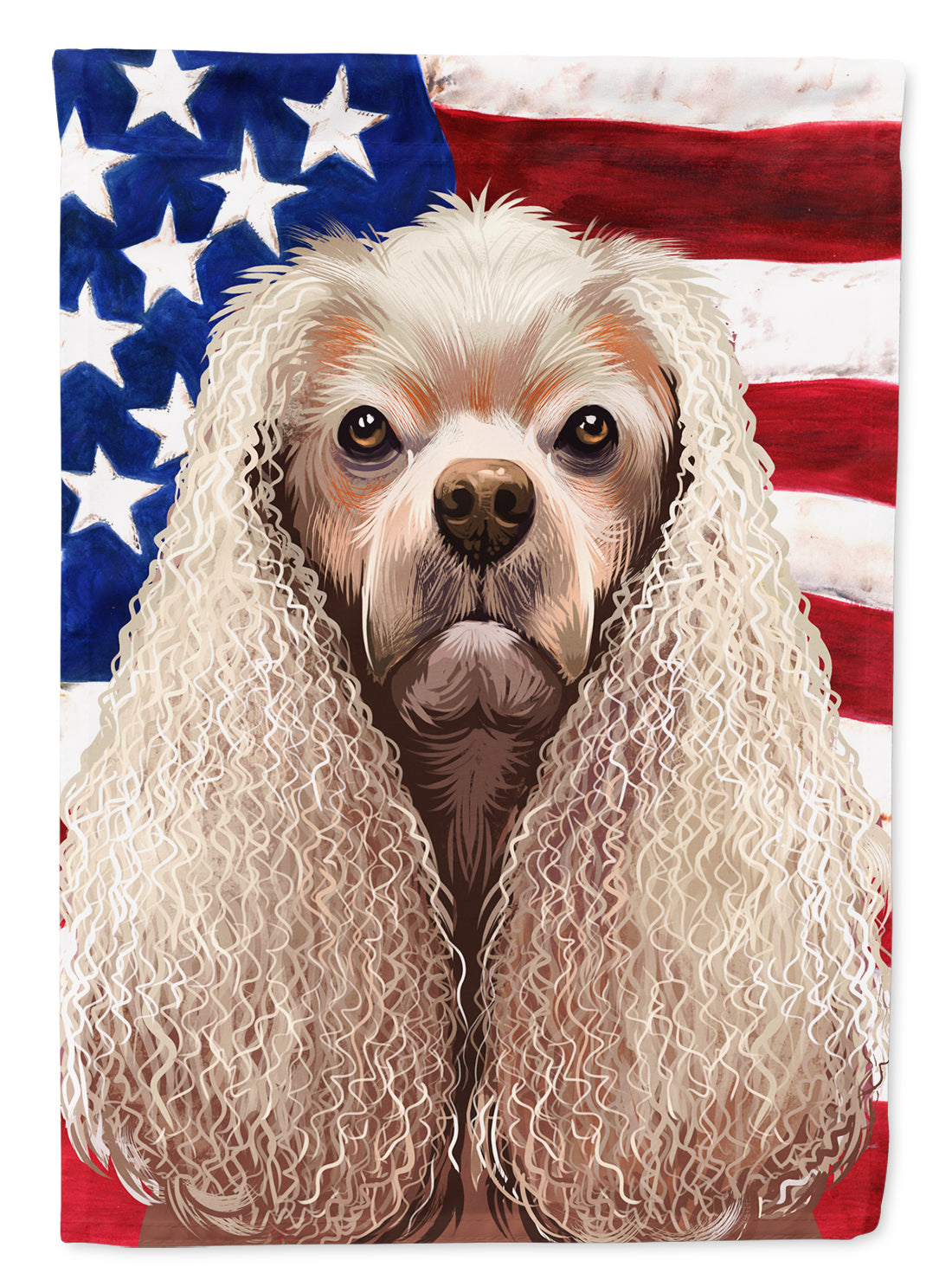 American Cocker Spaniel American Flag Flag Canvas House Size CK6396CHF  the-store.com.