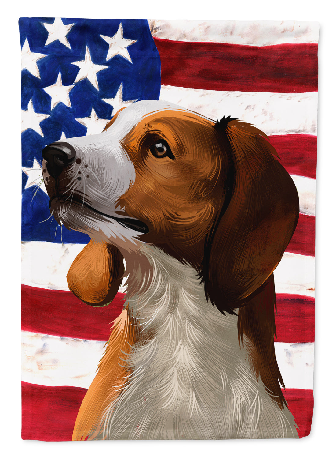 American English Coonhound American Flag Flag Canvas House Size CK6397CHF