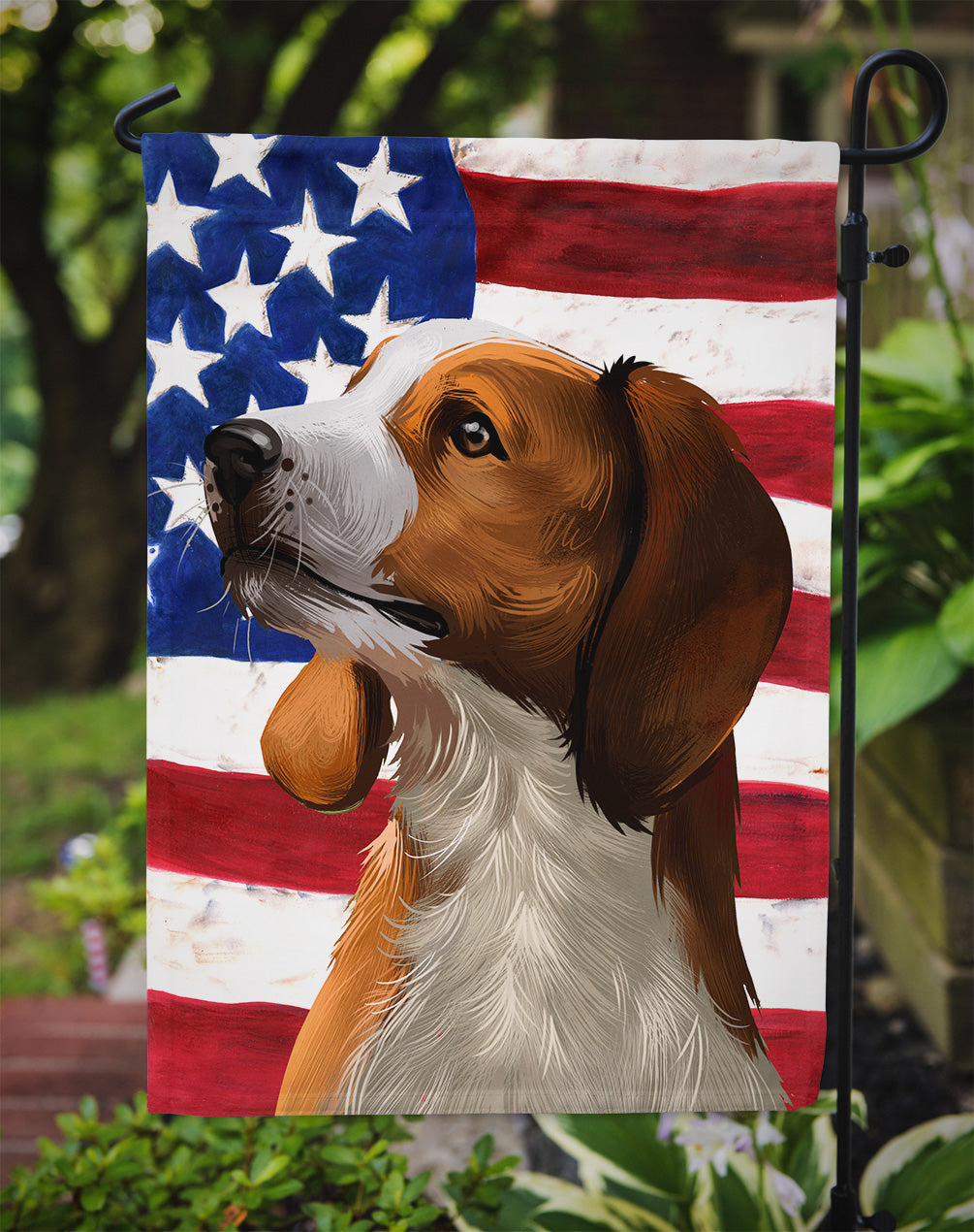 American English Coonhound American Flag Flag Garden Size CK6397GF  the-store.com.