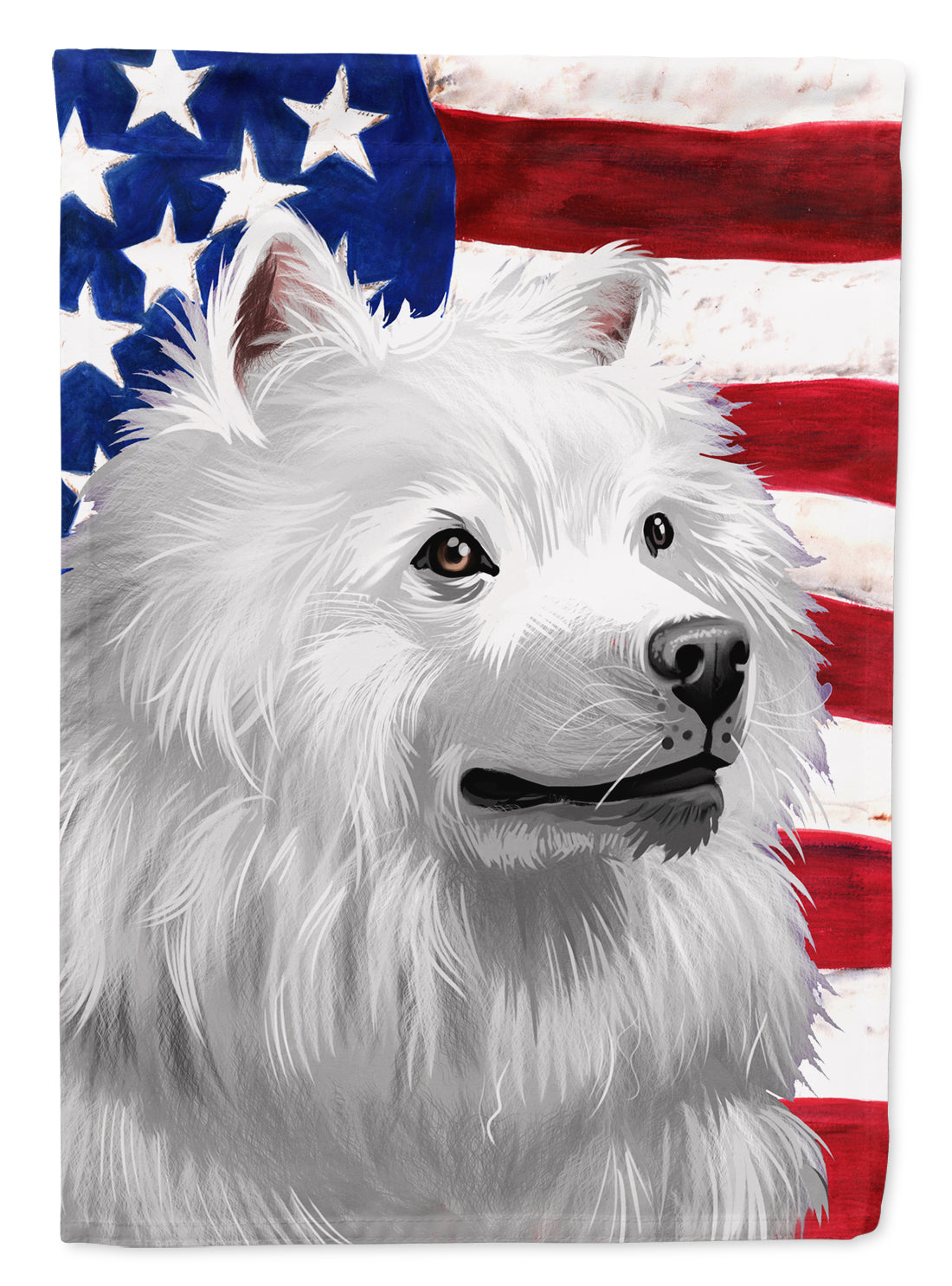 American Eskimo Dog American Flag Flag Canvas House Size CK6398CHF