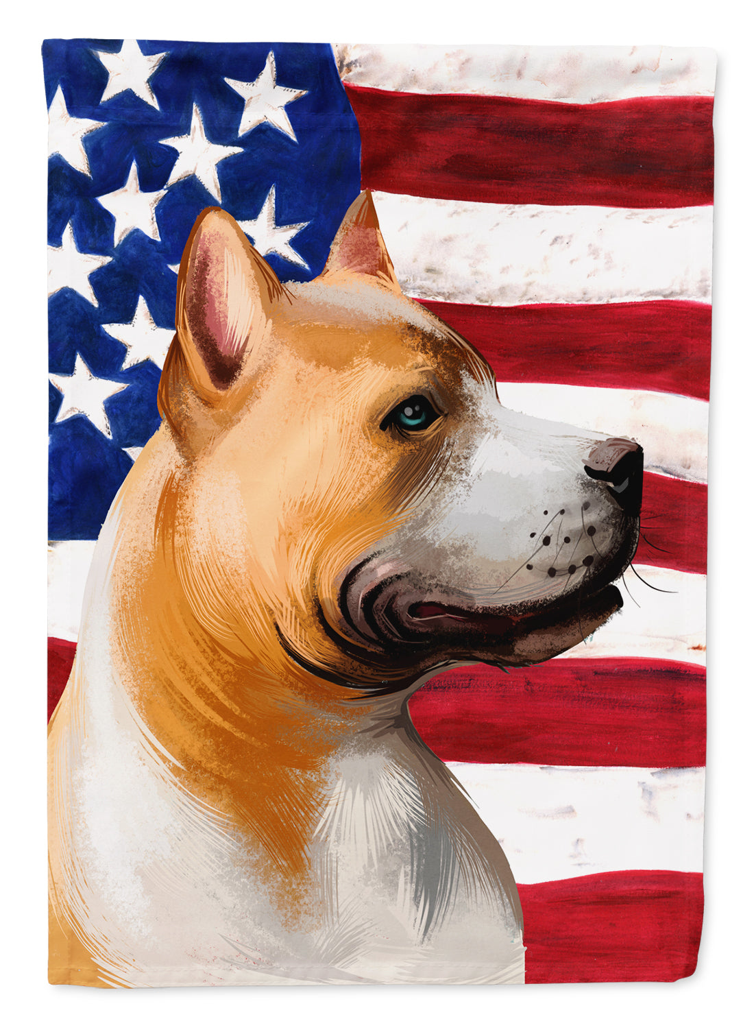 American Pit Bull Terrier American Flag Flag Canvas House Size CK6401CHF