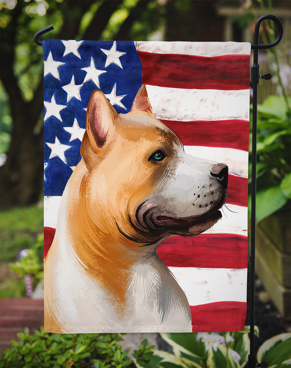 American Pit Bull Terrier American Flag Flag Garden Size CK6401GF  the-store.com.