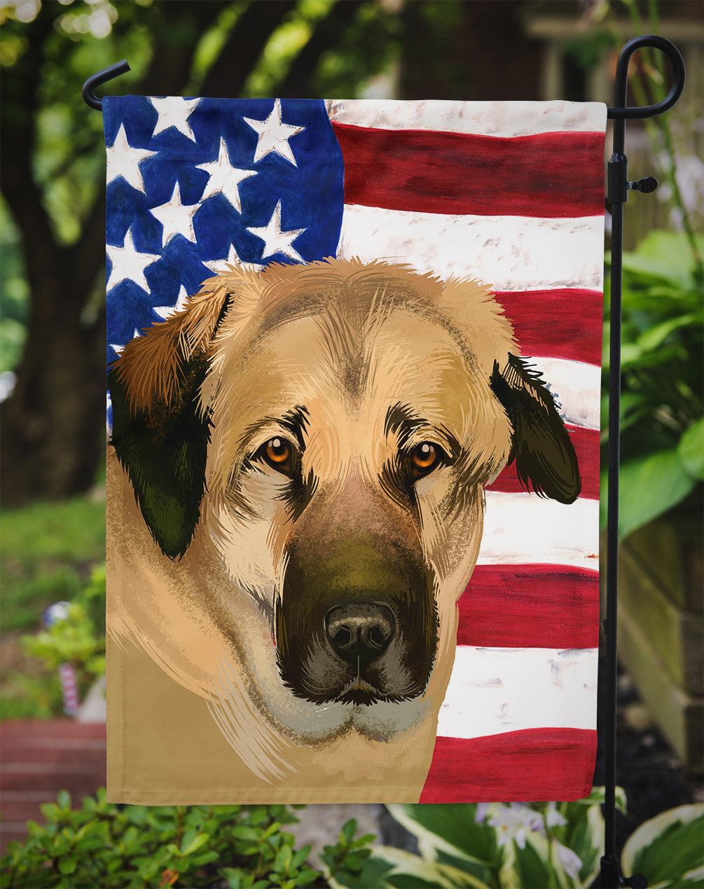 Anatolian Shepherd Dog American Flag Flag Garden Size CK6403GF