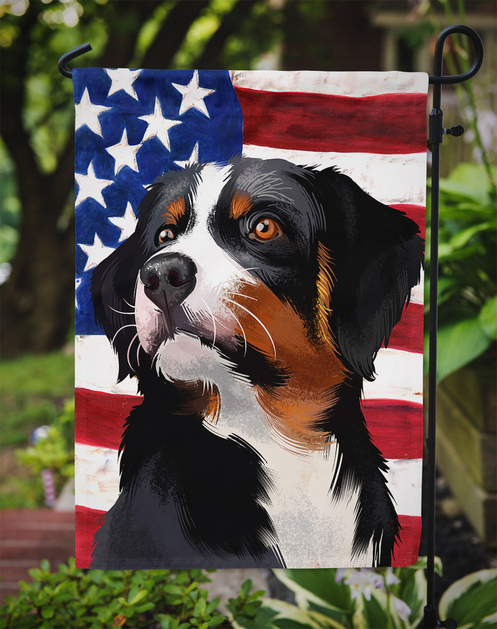 Appenzeller Sennenhund American Flag Flag Garden Size CK6405GF
