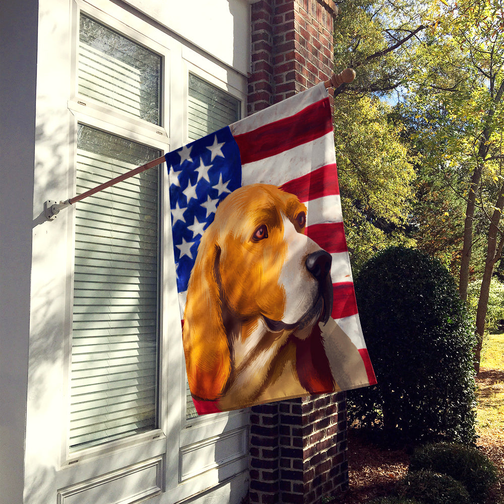 Artois Hound Dog American Flag Flag Canvas House Size CK6409CHF