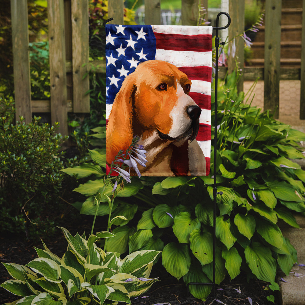 Artois Hound Dog American Flag Flag Garden Size CK6409GF  the-store.com.
