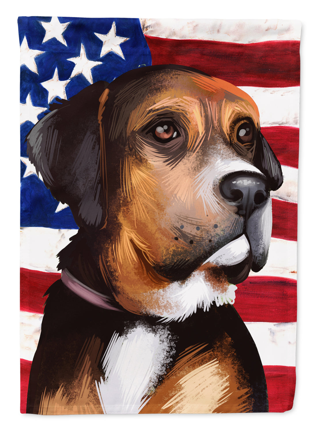 Austrian Black and Tan Hound American Flag Flag Canvas House Size CK6414CHF  the-store.com.