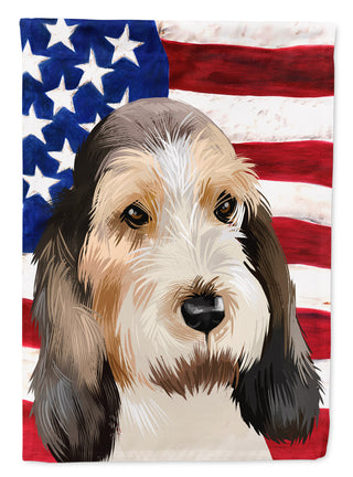 Caroline's Treasures Grand Basset Griffon Vendeen American Flag Garden Flag - Outdoor Decorative Yard Flag CK6419GF