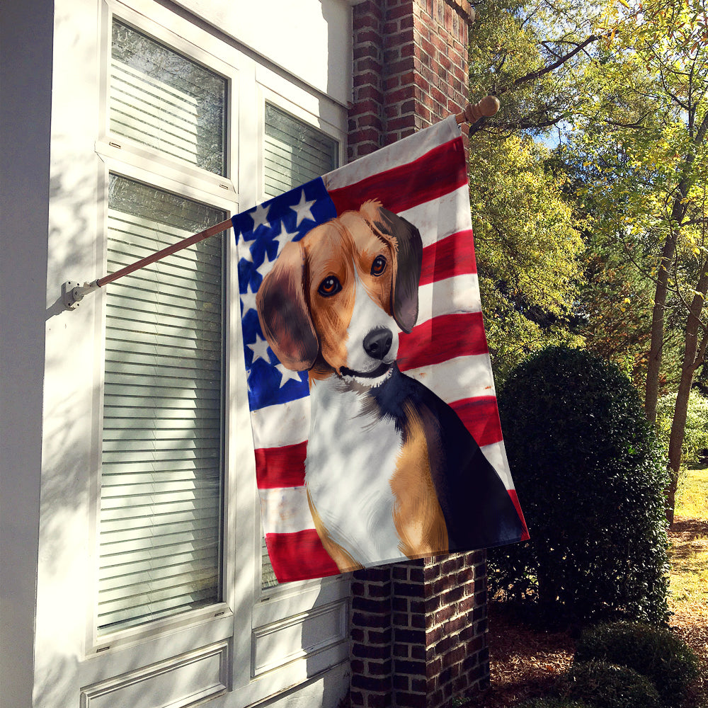 Beagle American Flag Flag Canvas House Size CK6421CHF  the-store.com.
