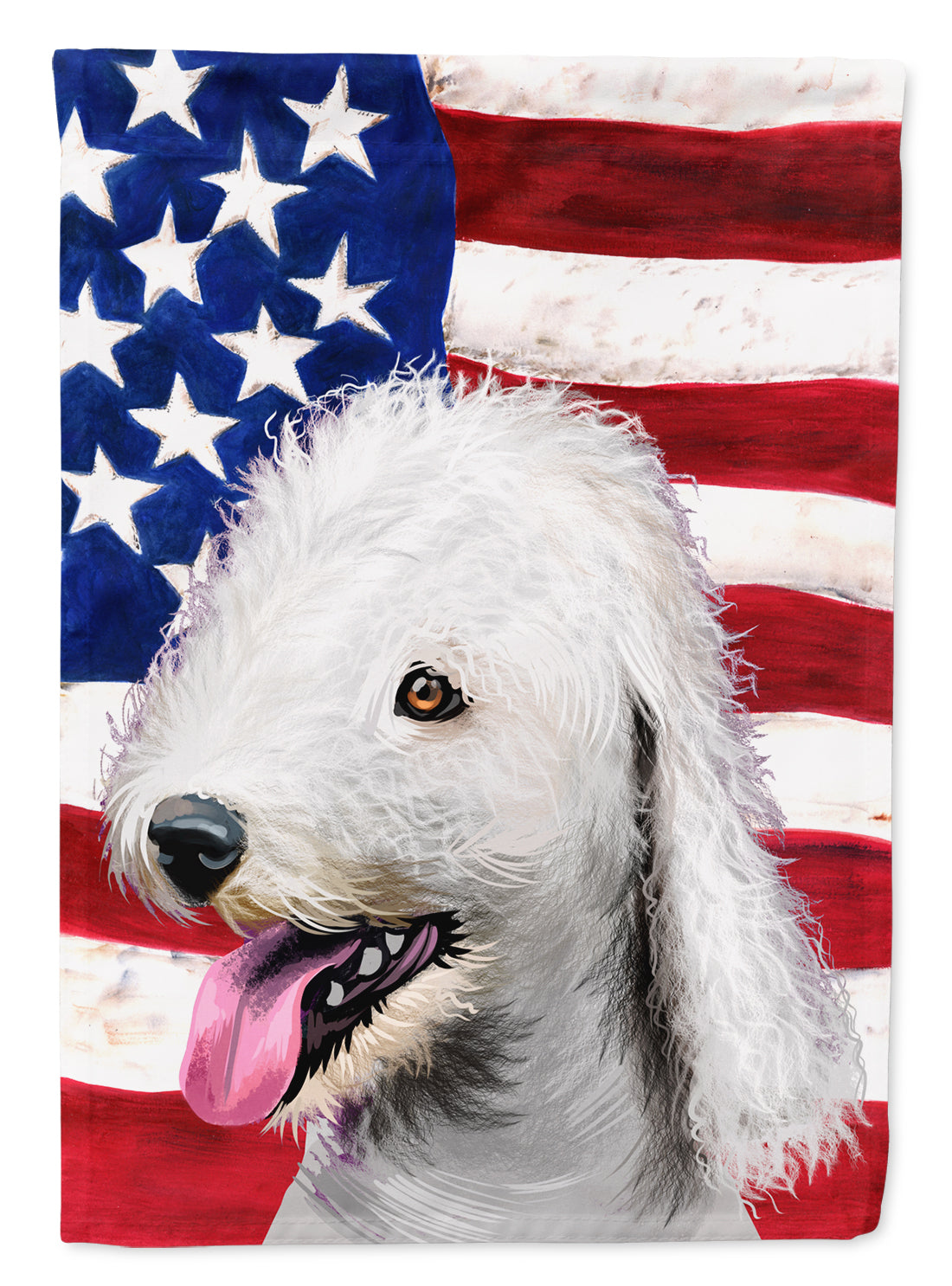 Bedlington Terrier American Flag Flag Garden Size CK6425GF  the-store.com.