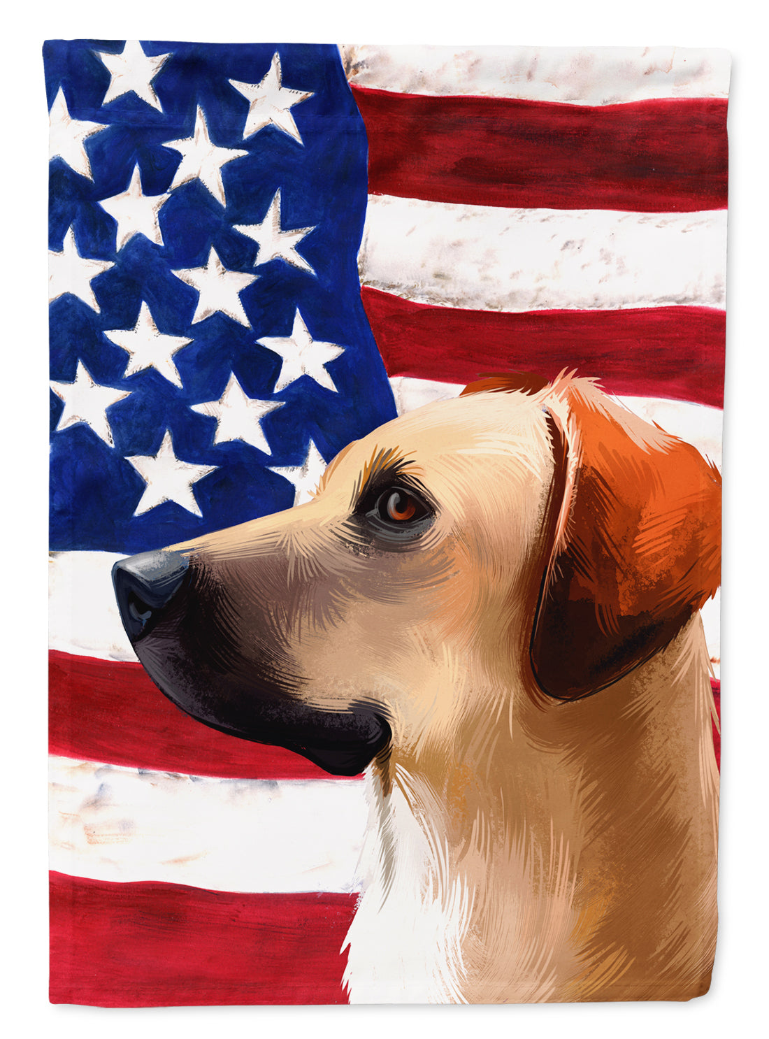 Black Mouth Cur Dog American Flag Flag Canvas House Size CK6436CHF  the-store.com.