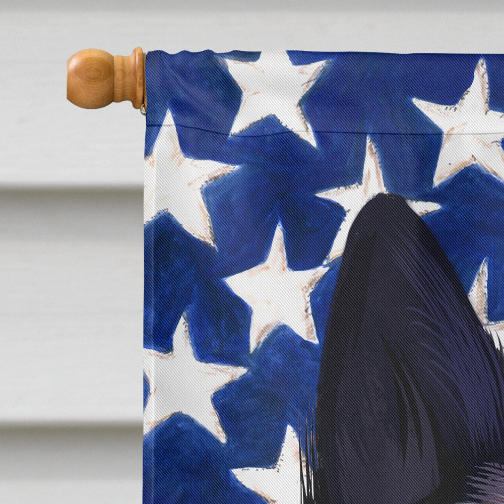 Black Norwegian Elkhound American Flag Flag Canvas House Size CK6437CHF