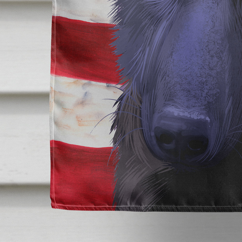 Black Norwegian Elkhound American Flag Flag Canvas House Size CK6437CHF  the-store.com.