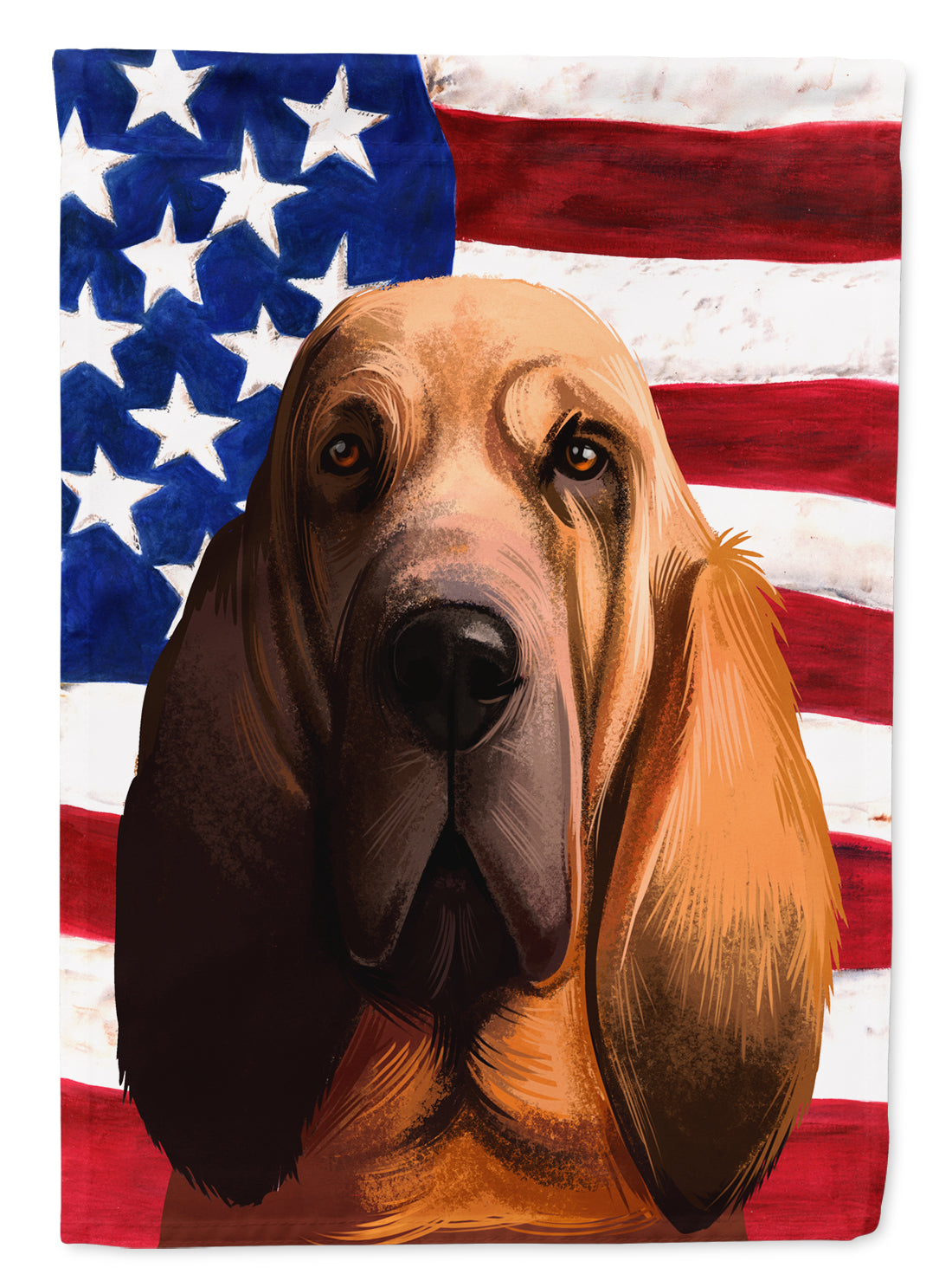 Bloodhound Dog American Flag Flag Canvas House Size CK6440CHF
