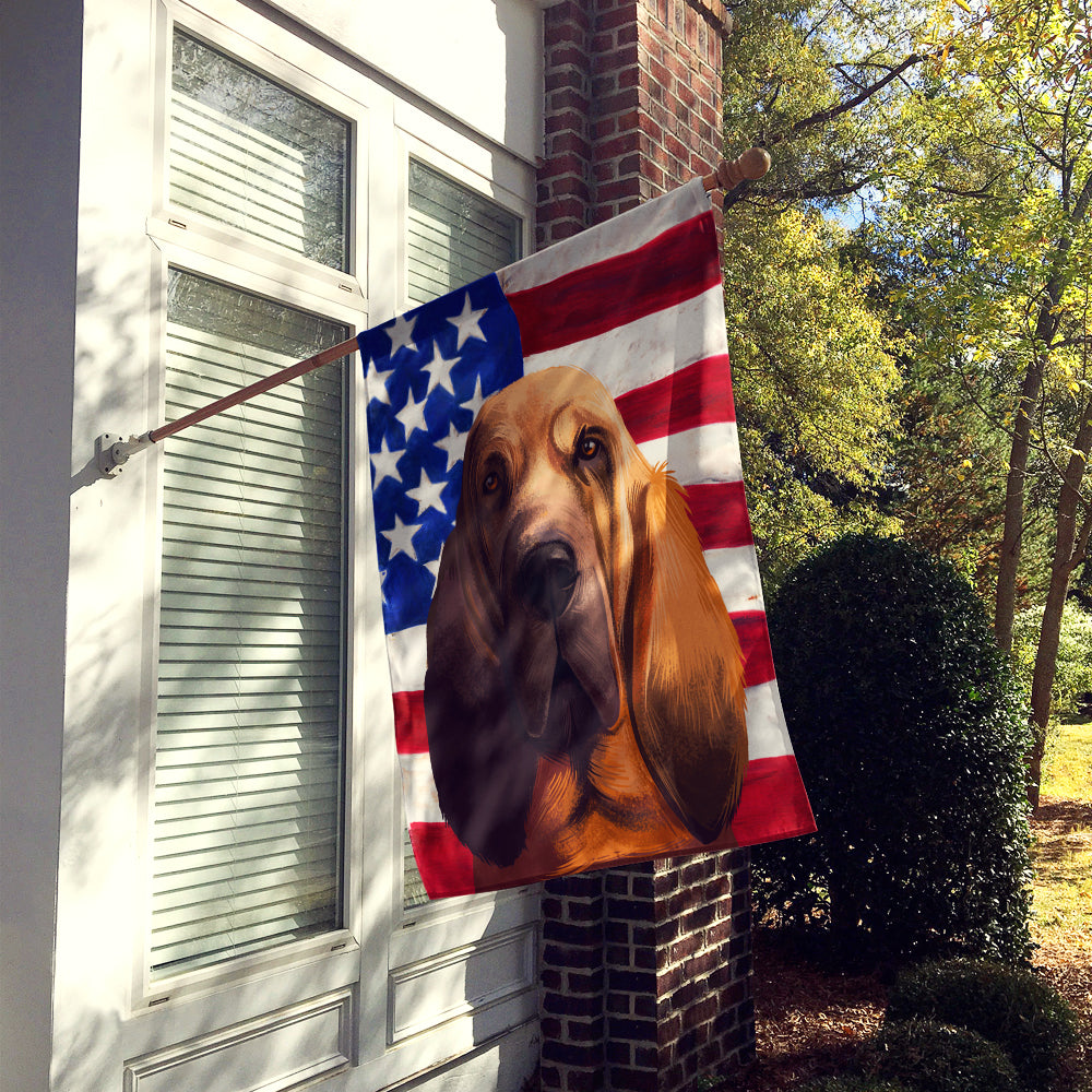Bloodhound Dog American Flag Flag Canvas House Size CK6440CHF  the-store.com.