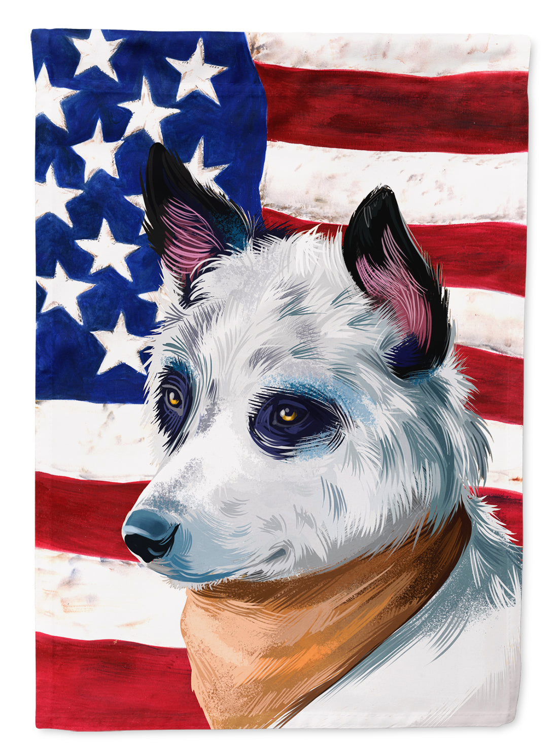 Blue Heeler Dog American Flag Flag Canvas House Size CK6441CHF