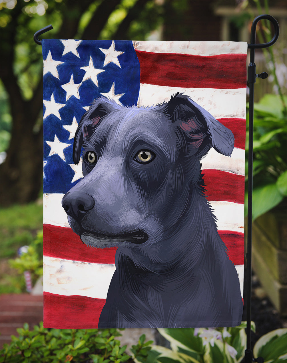 Blue Lacy Dog American Flag Flag Garden Size CK6442GF  the-store.com.