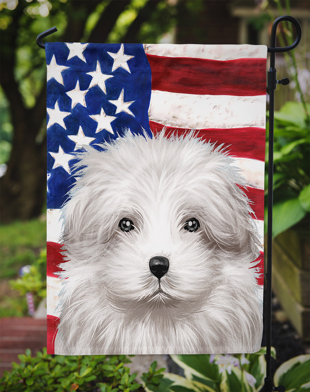 Bolognese Dog American Flag Flag Garden Size CK6446GF