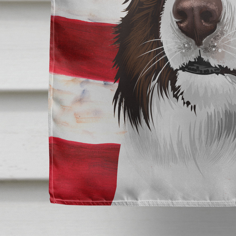 Border Collie Dog American Flag Flag Canvas House Size CK6447CHF