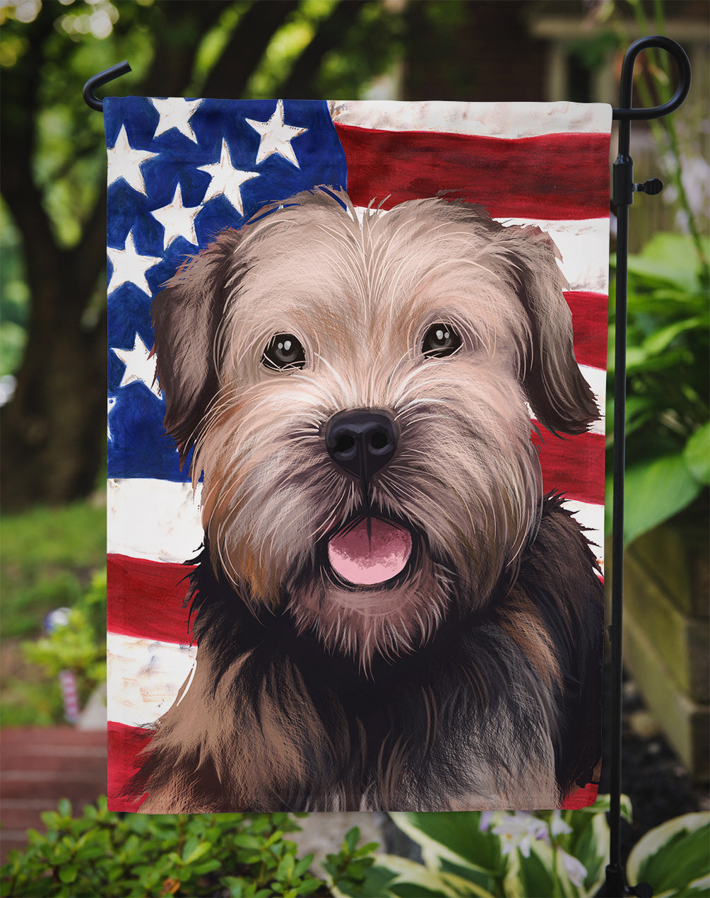 Border Terrier Dog American Flag Flag Garden Size CK6448GF