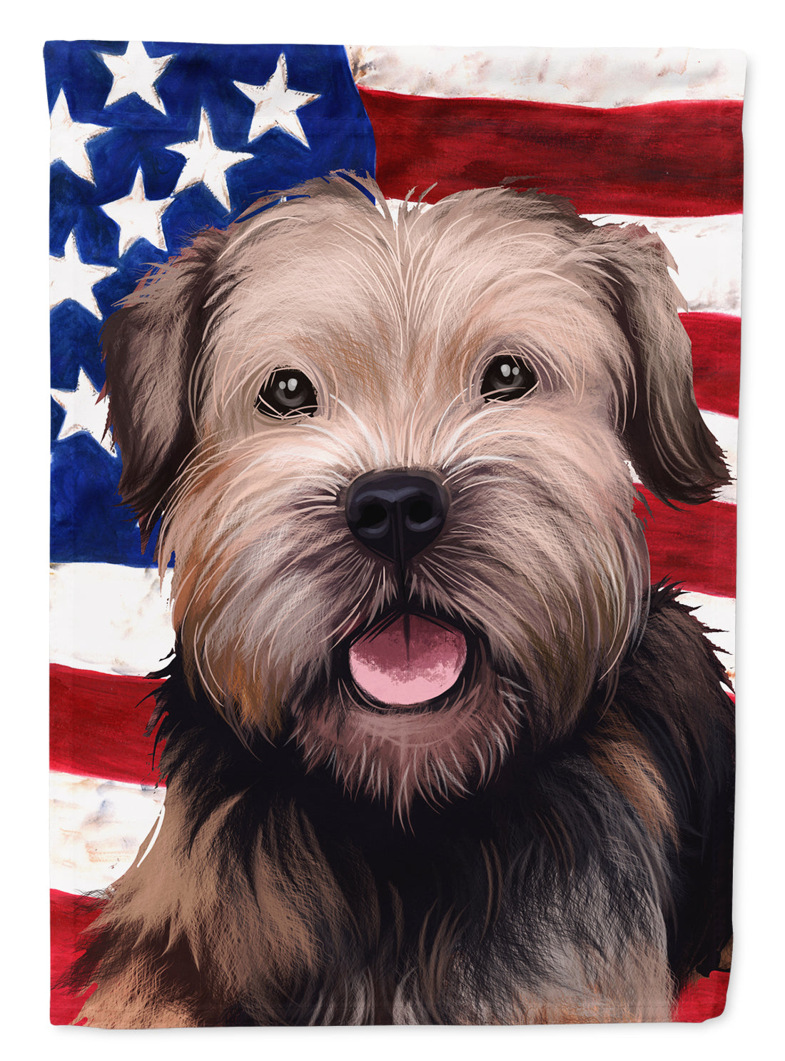 Border Terrier Dog American Flag Flag Garden Size CK6448GF  the-store.com.