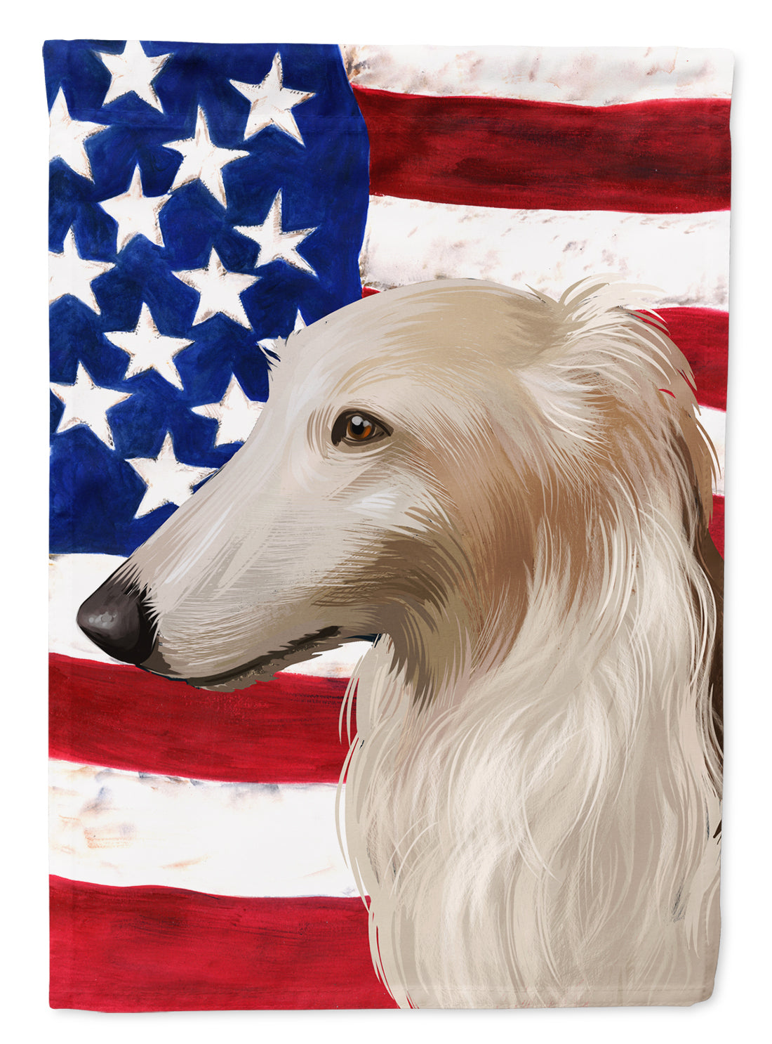 Borzoi Dog American Flag Flag Canvas House Size CK6449CHF