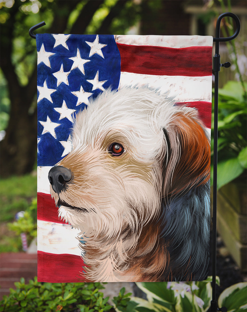 Bosnian Coarse-haired Hound American Flag Flag Garden Size CK6450GF  the-store.com.
