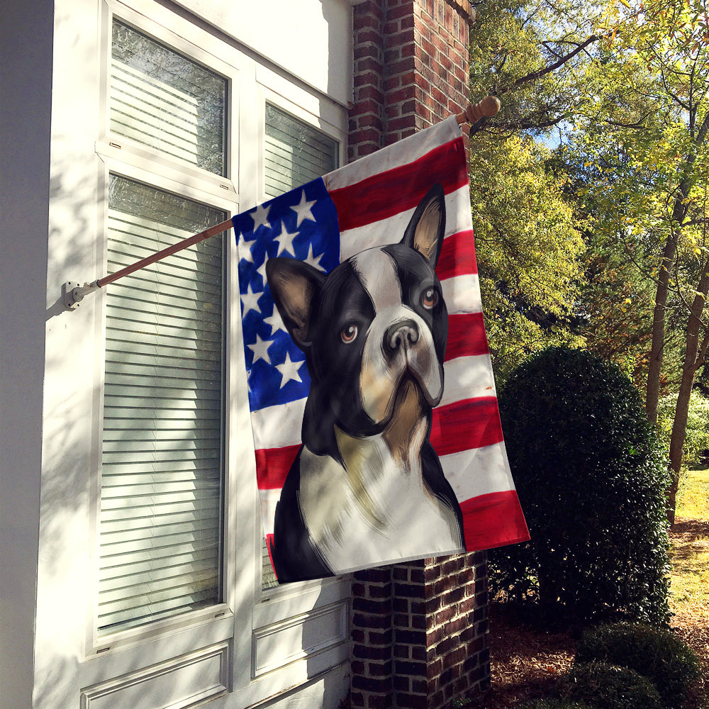 Boston Terrier Dog American Flag Flag Canvas House Size CK6451CHF  the-store.com.