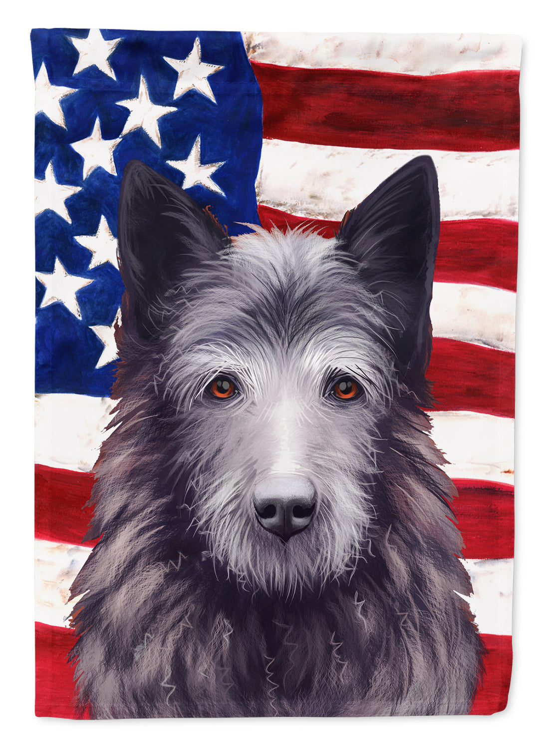 Bouvier des Ardennes American Flag Flag Canvas House Size CK6452CHF  the-store.com.