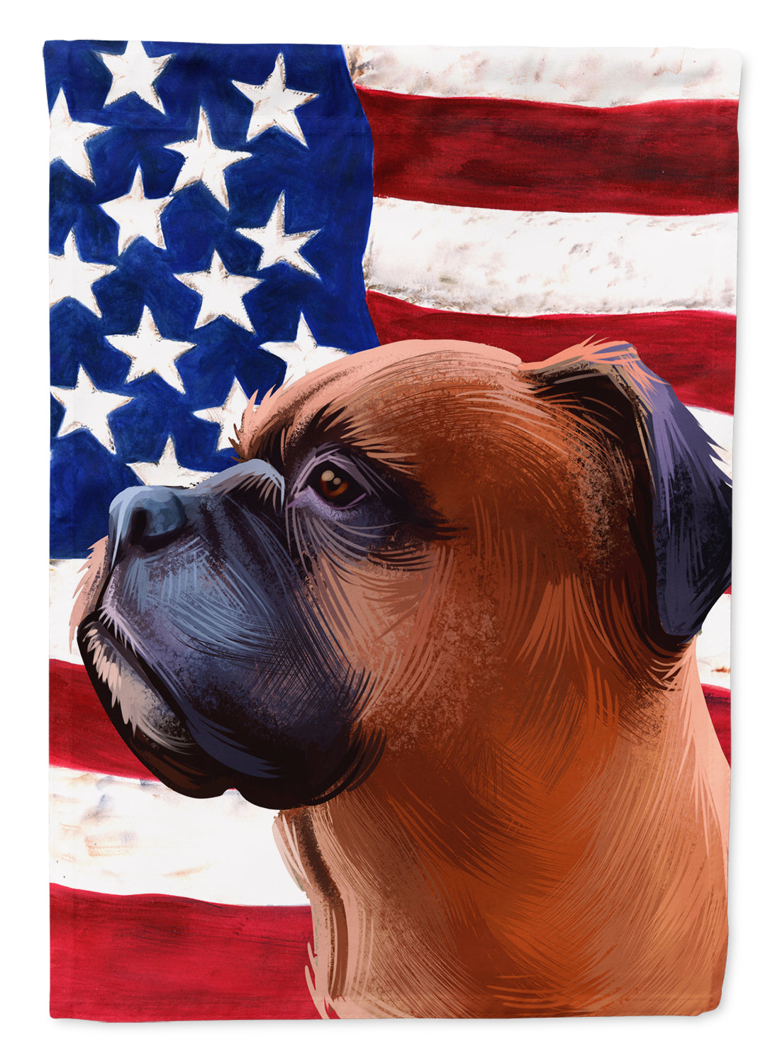 Boxer Dog American Flag Flag Canvas House Size CK6454CHF  the-store.com.