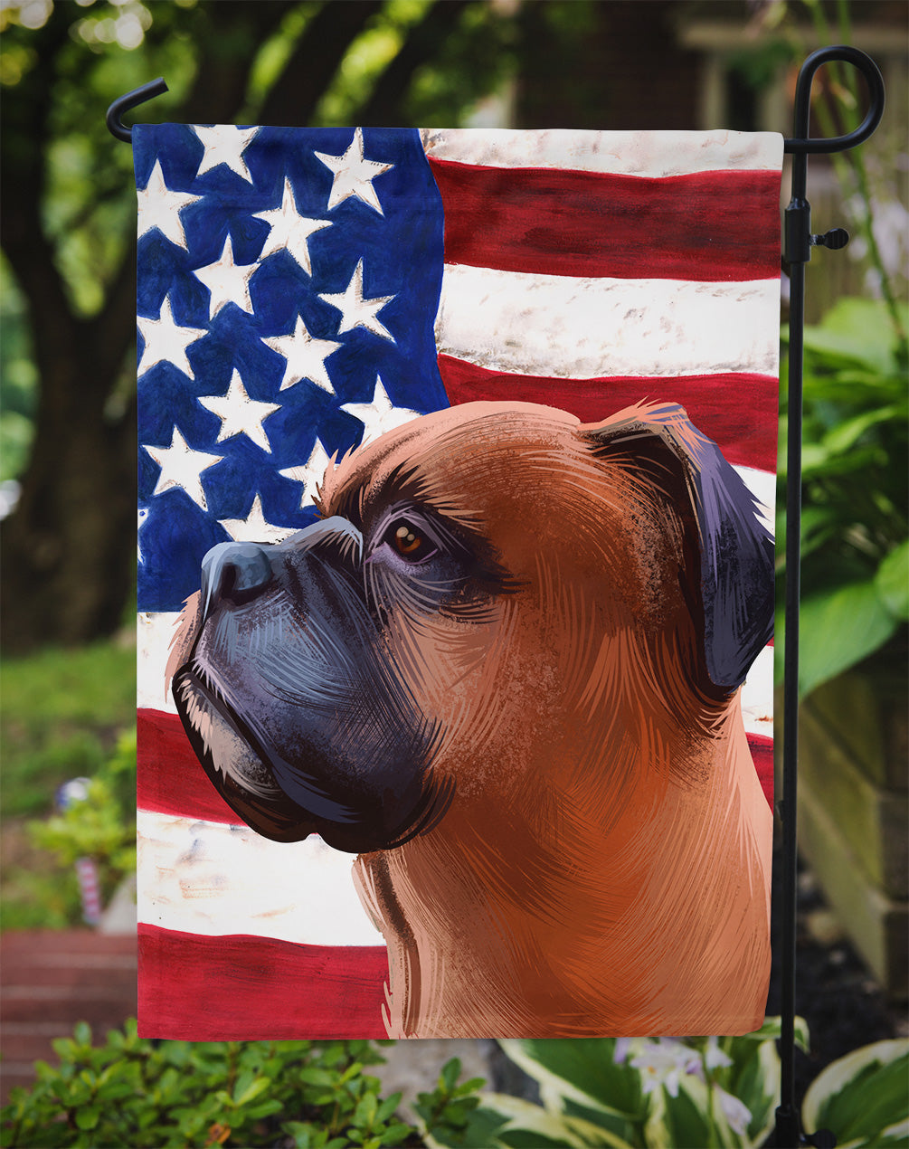 Boxer Dog American Flag Flag Garden Size CK6454GF