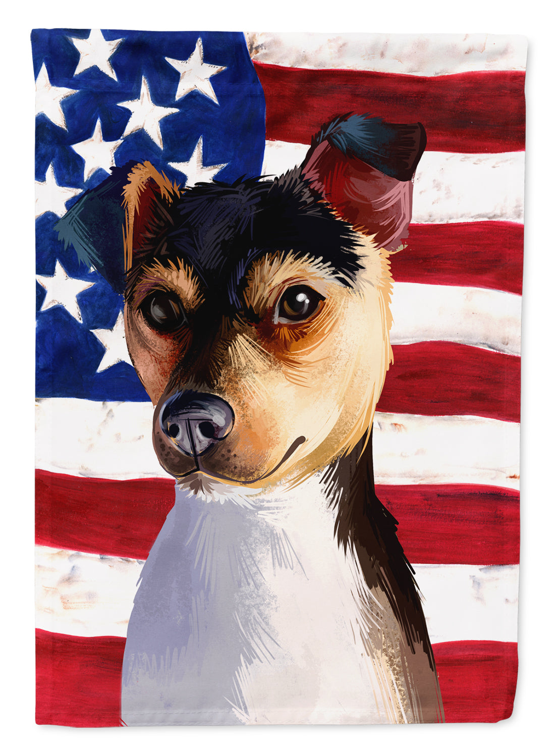 Brazilian Terrier Dog American Flag Flag Canvas House Size CK6460CHF