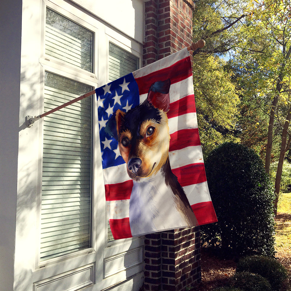 Brazilian Terrier Dog American Flag Flag Canvas House Size CK6460CHF