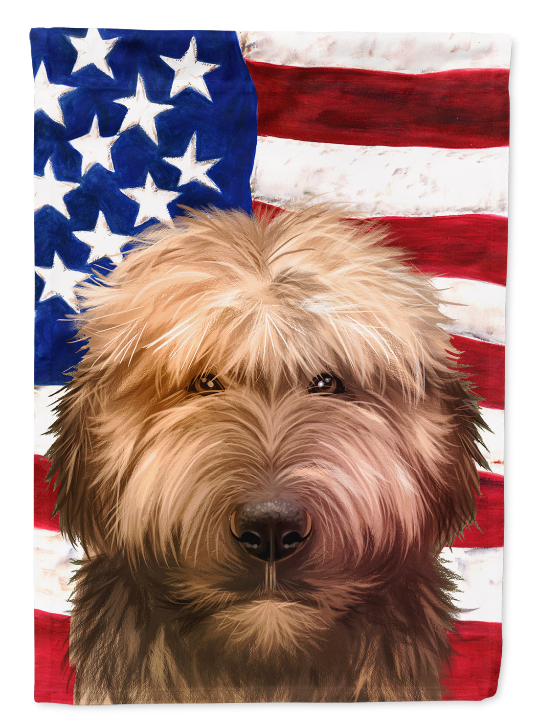 Briard Dog American Flag Flag Canvas House Size CK6461CHF